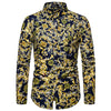 10 Color Men's Long Sleeved Shirt Printed Hawaiian Floral Shirt Lapel Vacation Style Shirt