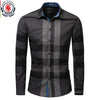 Fashion Random Plaid Shirt Men Long Sleeve