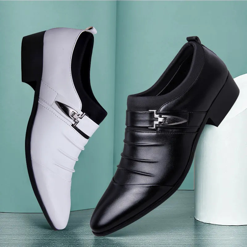 Shoes Slip on PU Leather Shoes for Men Plus Size