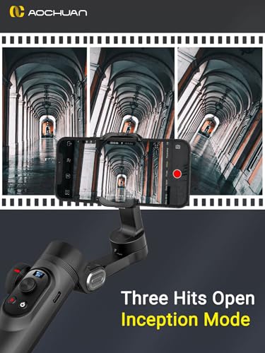 Gimbal Stabilizer for Smartphone LED Light OLED Screen 3-Axis Gimbal AI Gesture Control Stabilizer for Android & iPhone