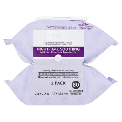 Equate Beauty Night-Time Soothing Makeup Remover Wipes, 40 count, 2 Pack